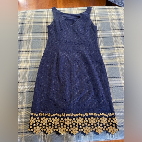 Lilly Pulitzer Dawson Navy Blue and Gold Dress - Picture 4 of 8